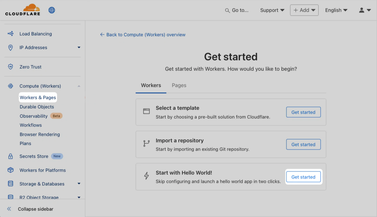 Create CloudFlare worker