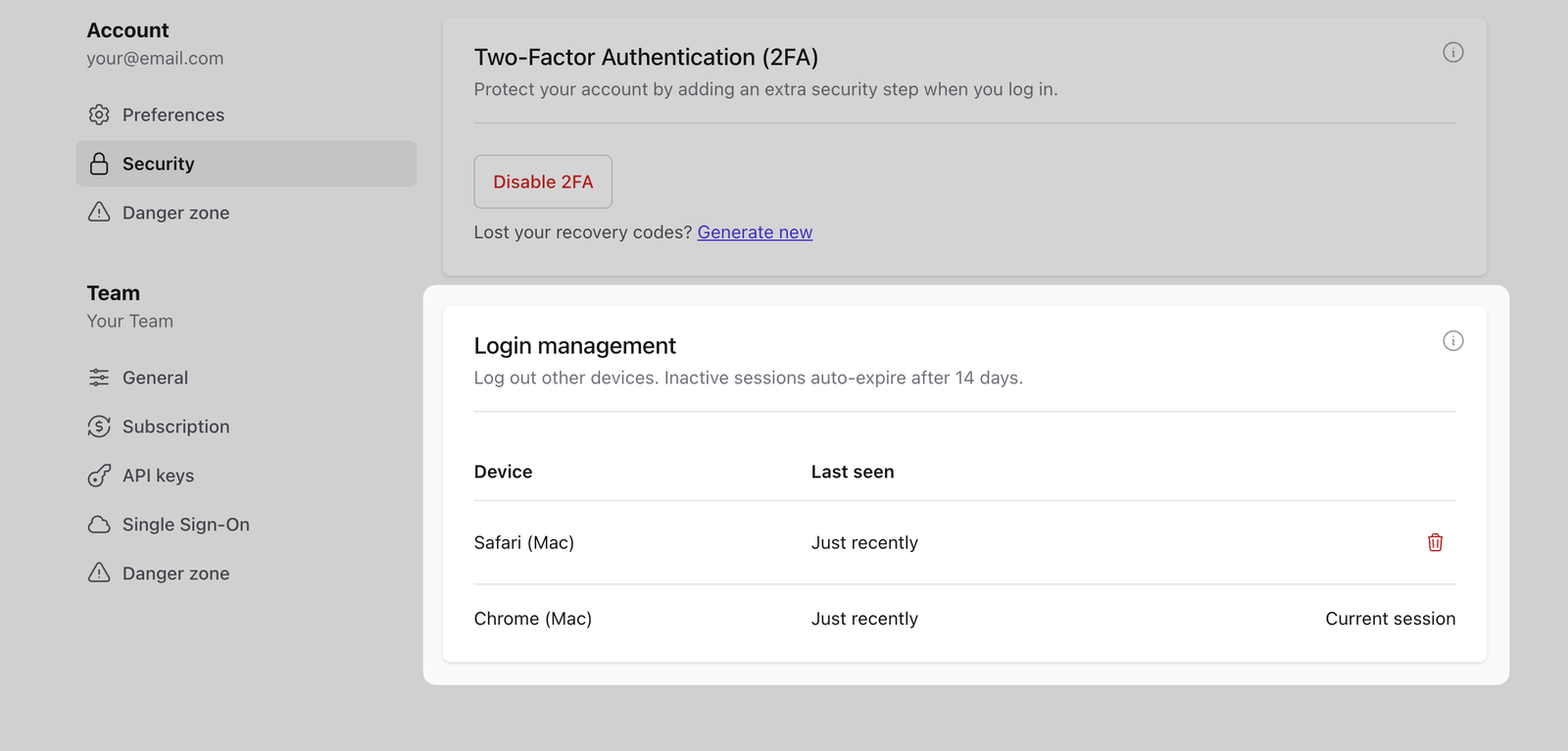 Plausible Login Management