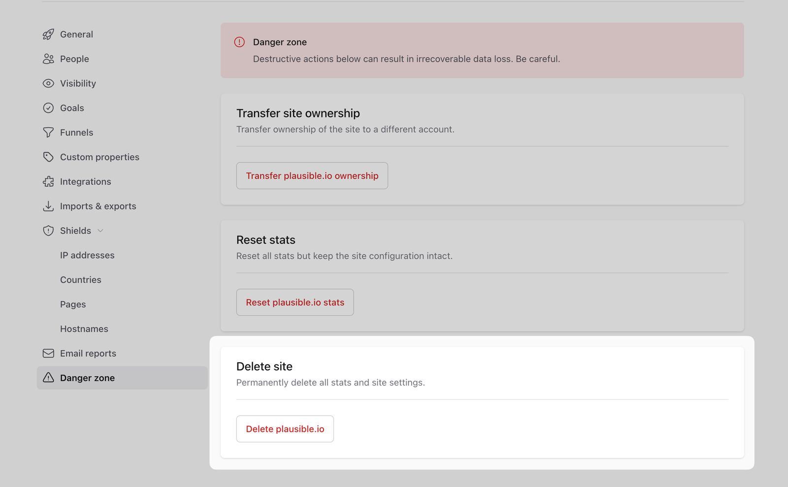 Reset your site data