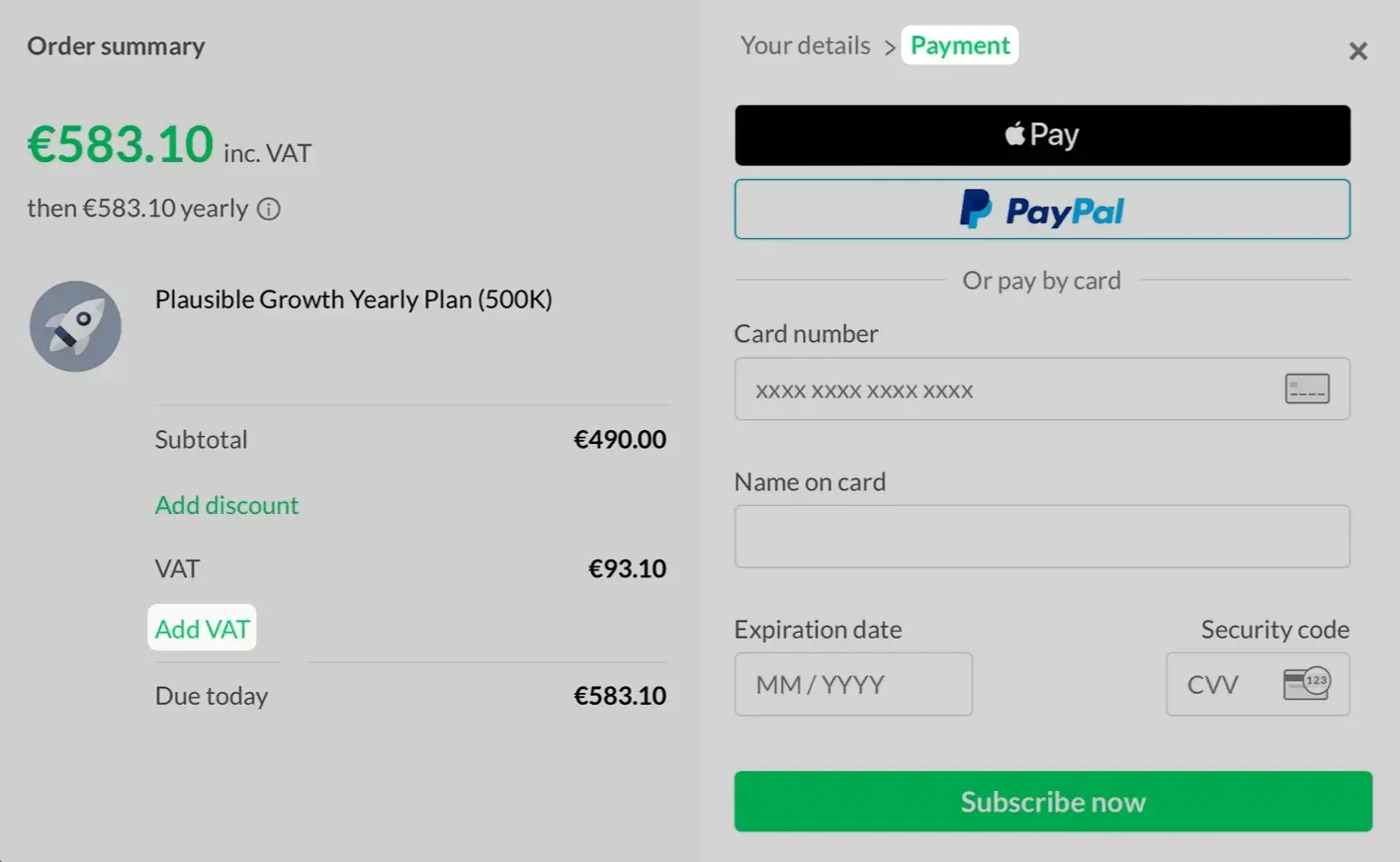 Add VAT number at checkout